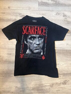 Men’s Scarface Graphic Tee - Black with Red Print